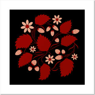 Folk flowers floral art print Flowers abstract art Posters and Art